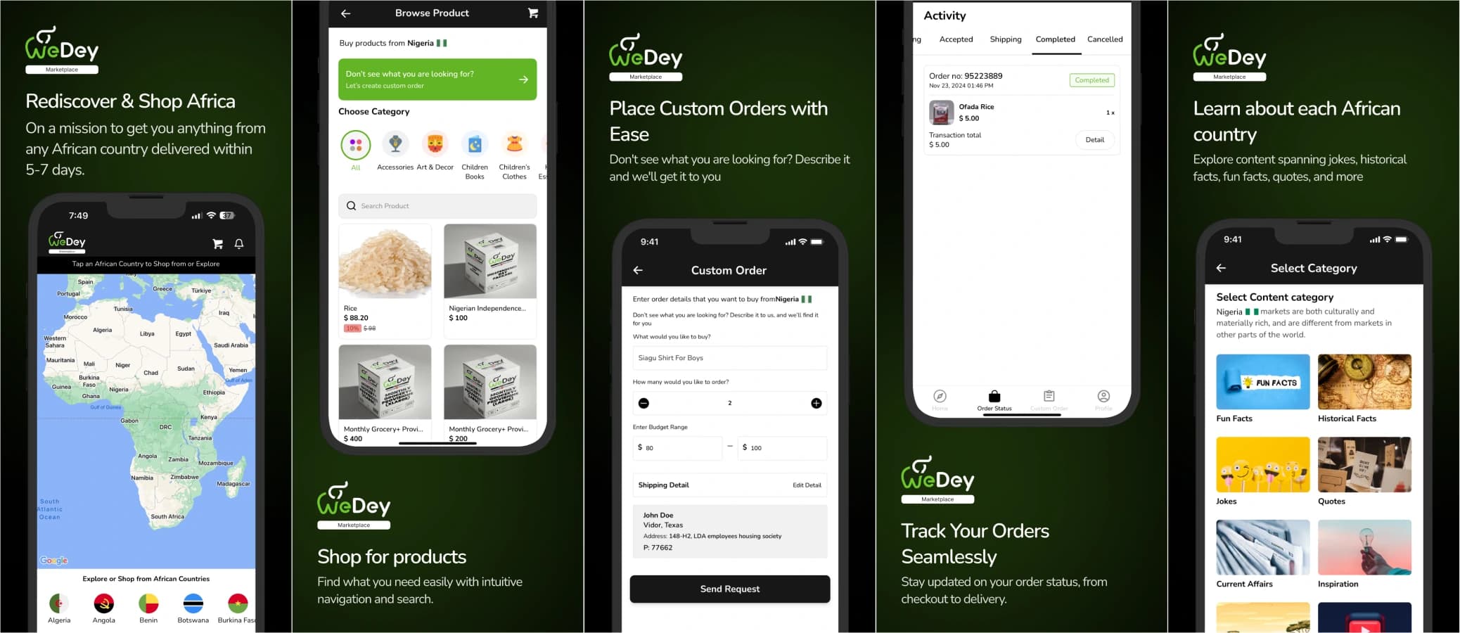 WeDey Marketplace App