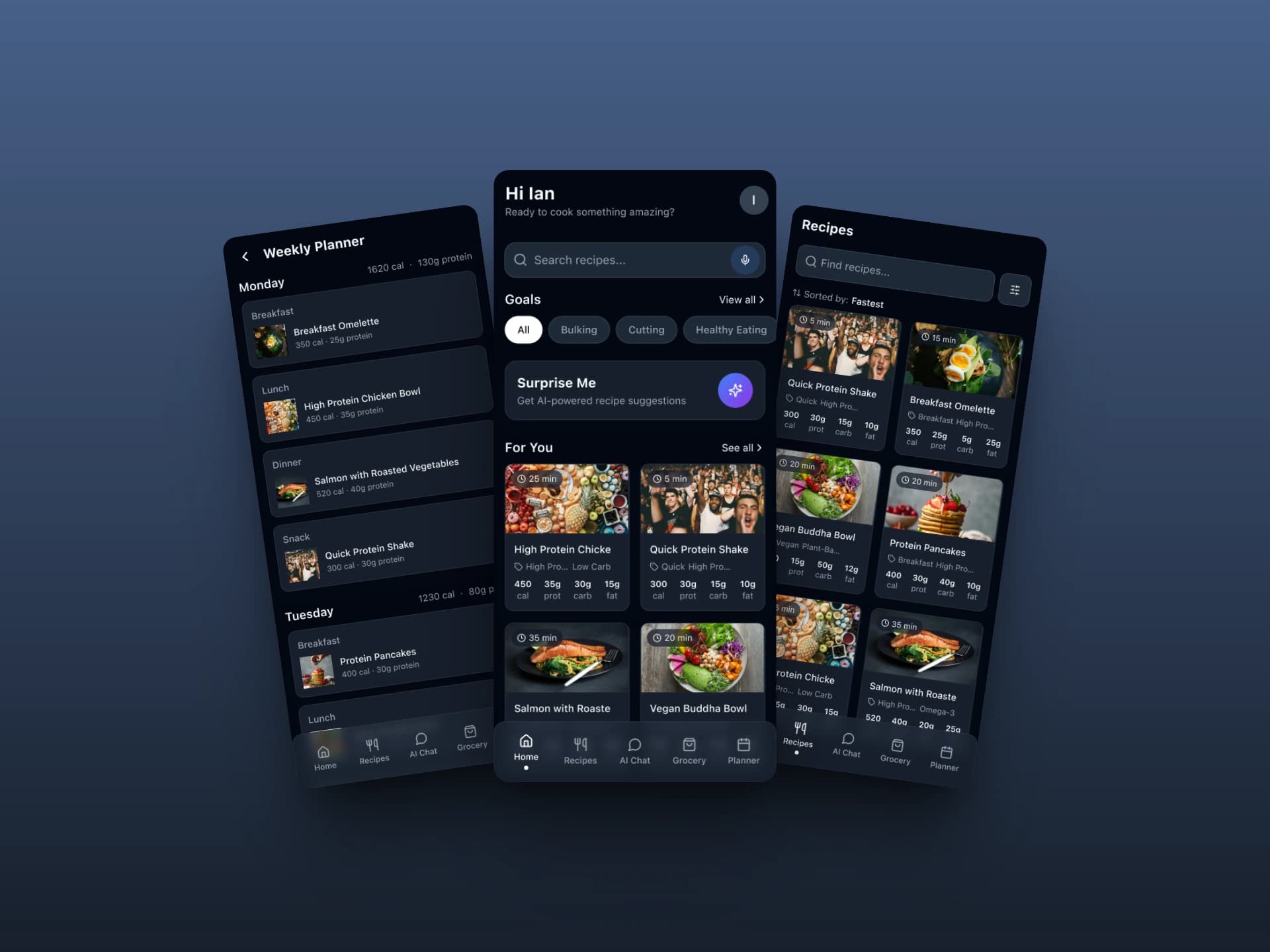 Dark Food Menu App