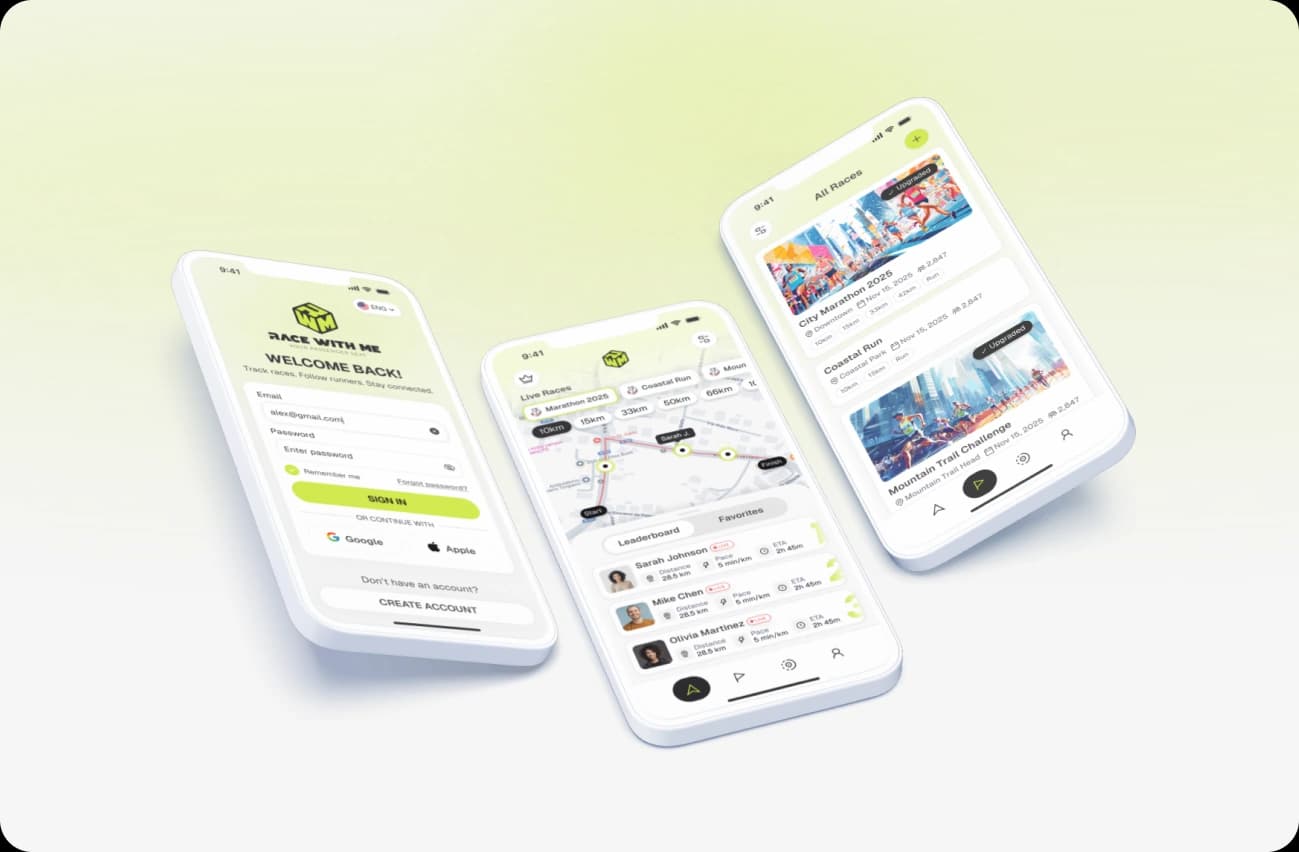 Race Tracking App Design