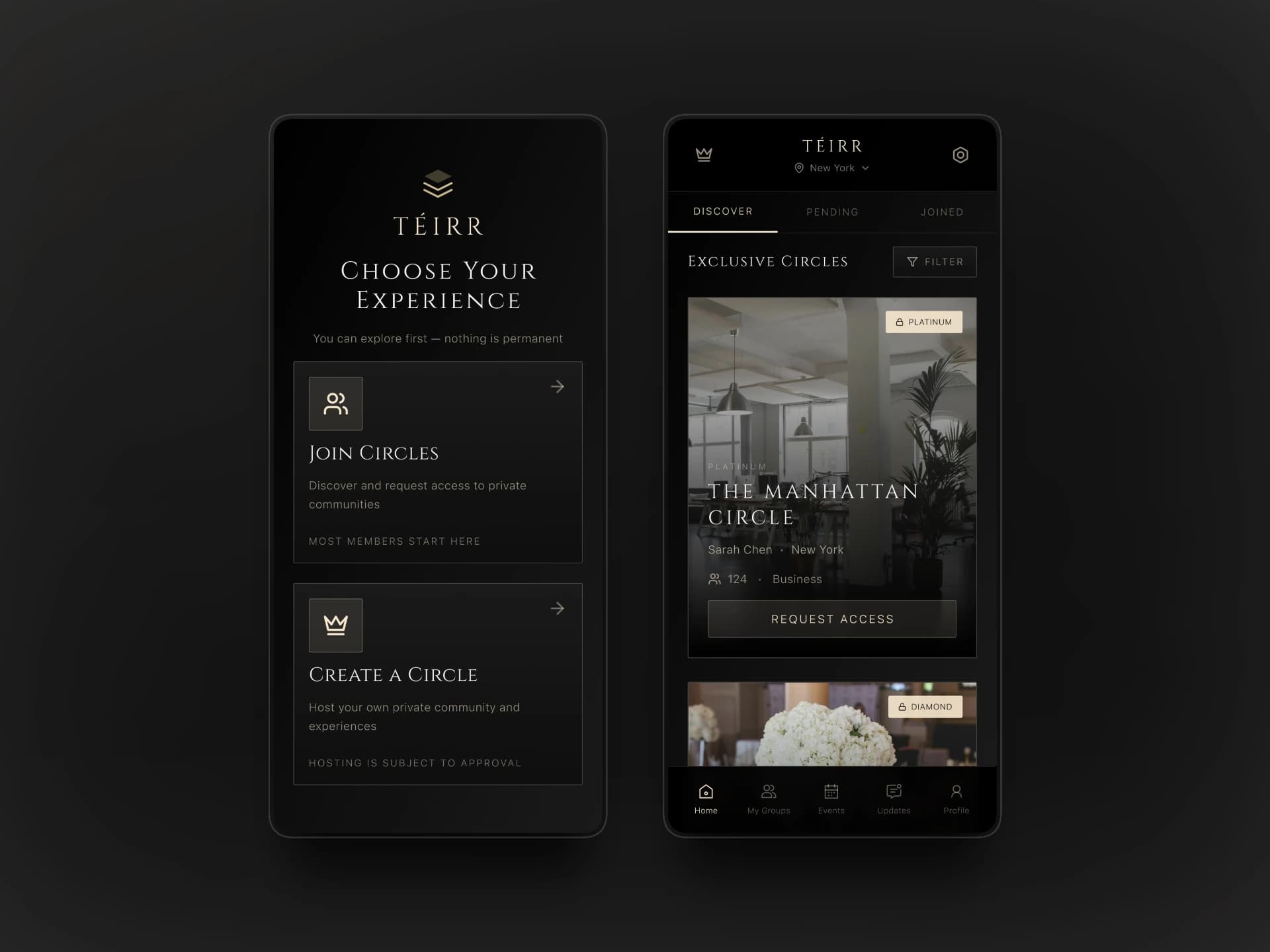 TEIRR Luxury App Design