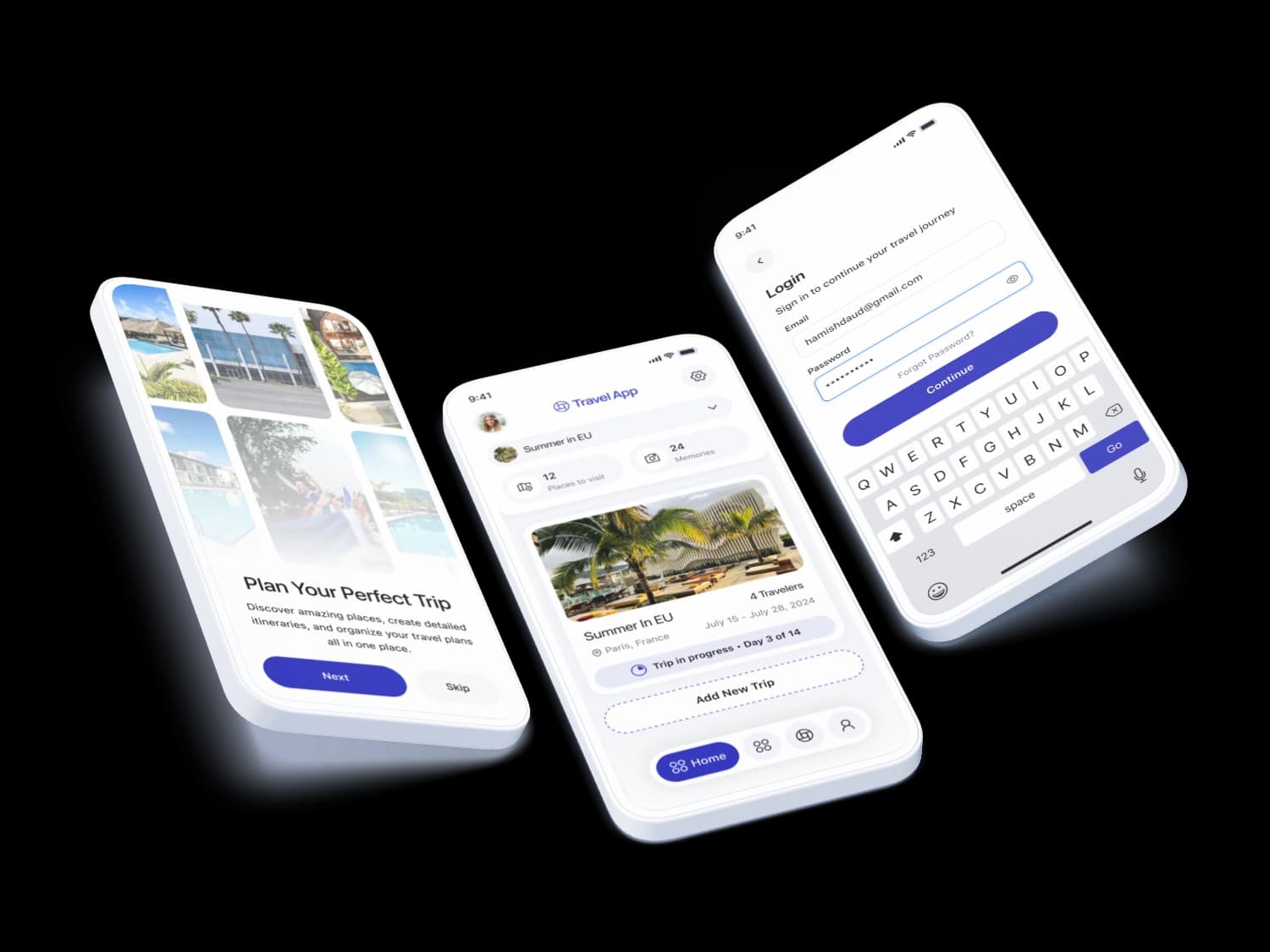 Trip Planner Blue App