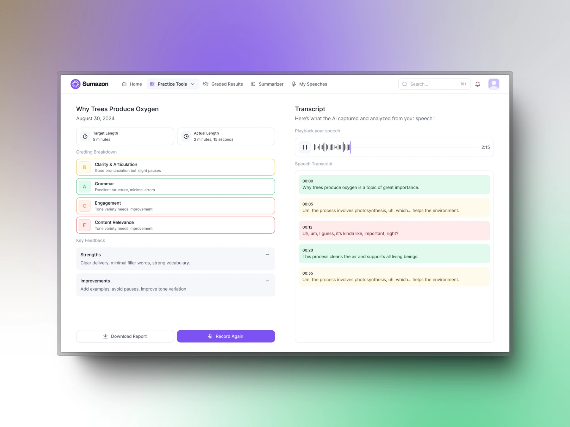 Speech Analysis Web App