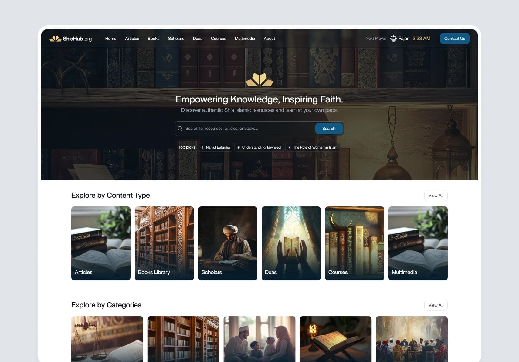 ShiaHub Islamic Resources Website