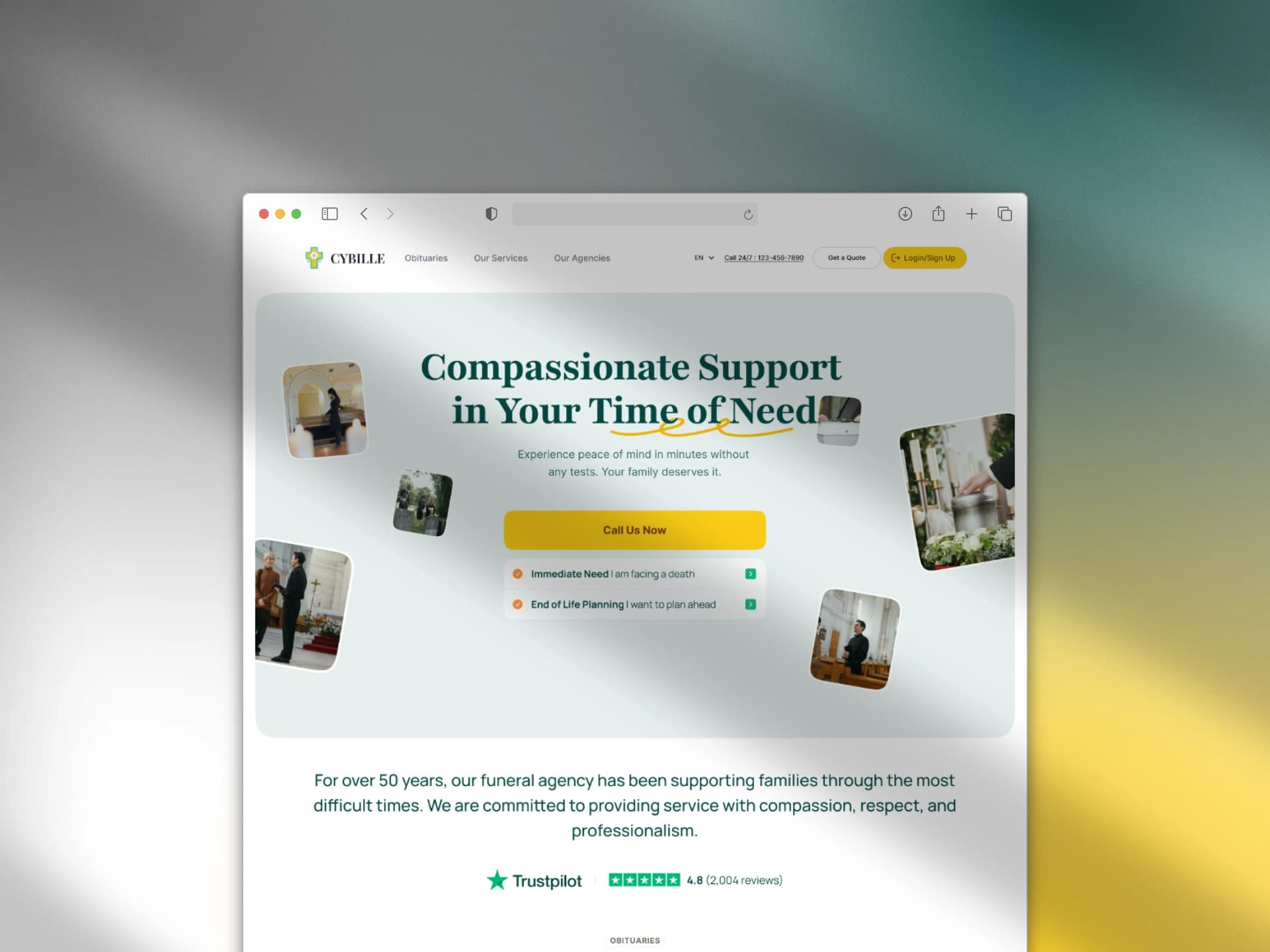 Cybille Funeral Support Website