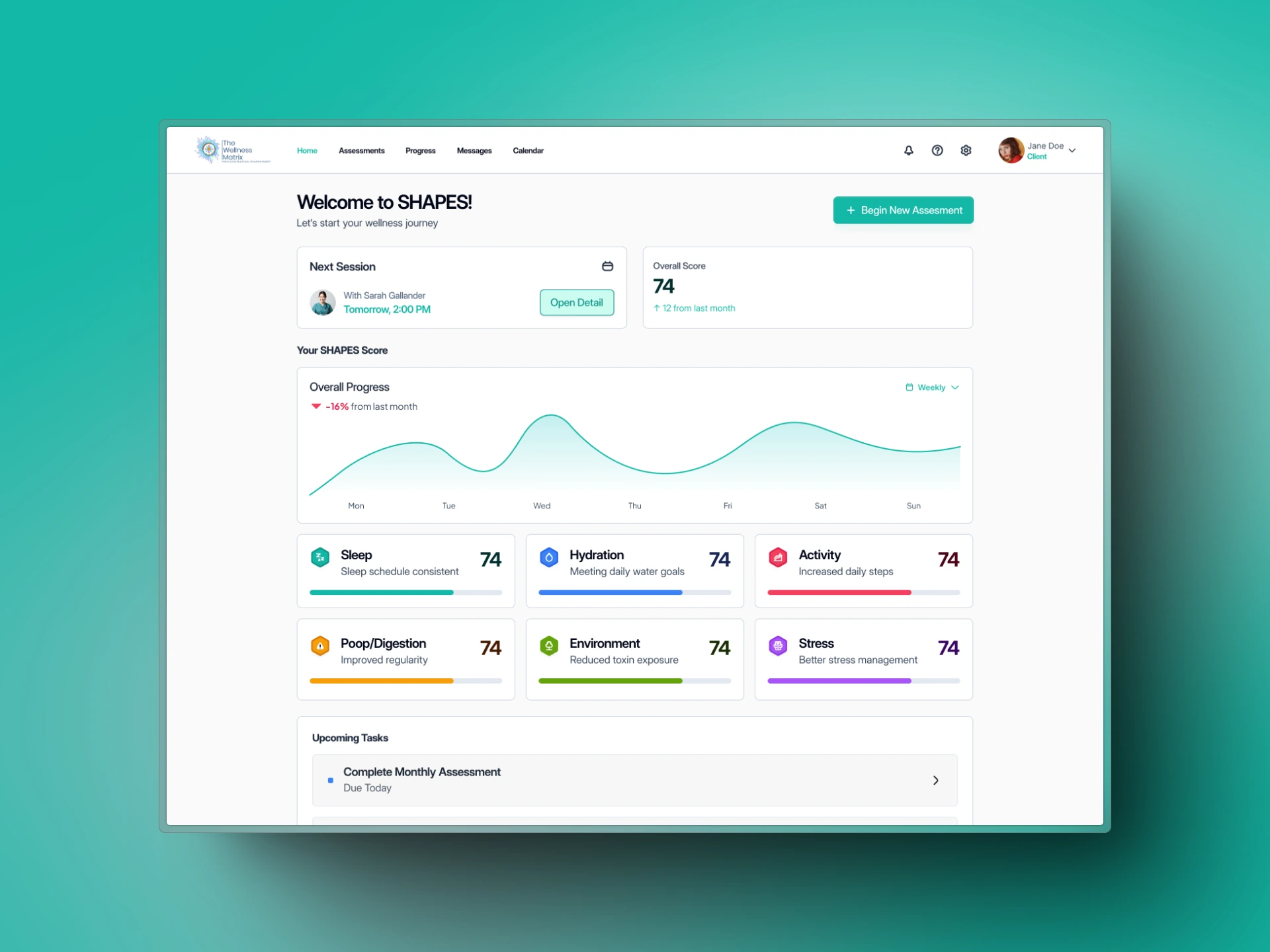 SHAPES Wellness Dashboard