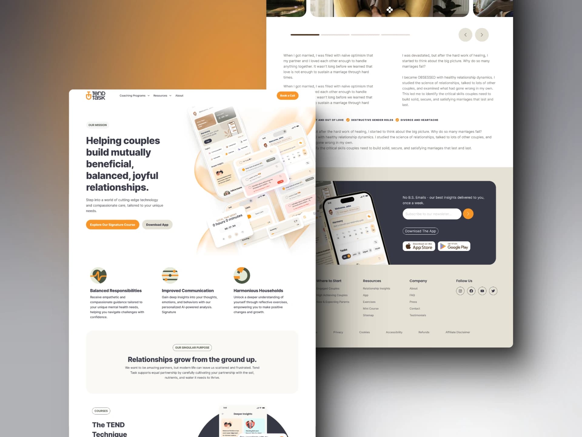 Tend Task Landing Page