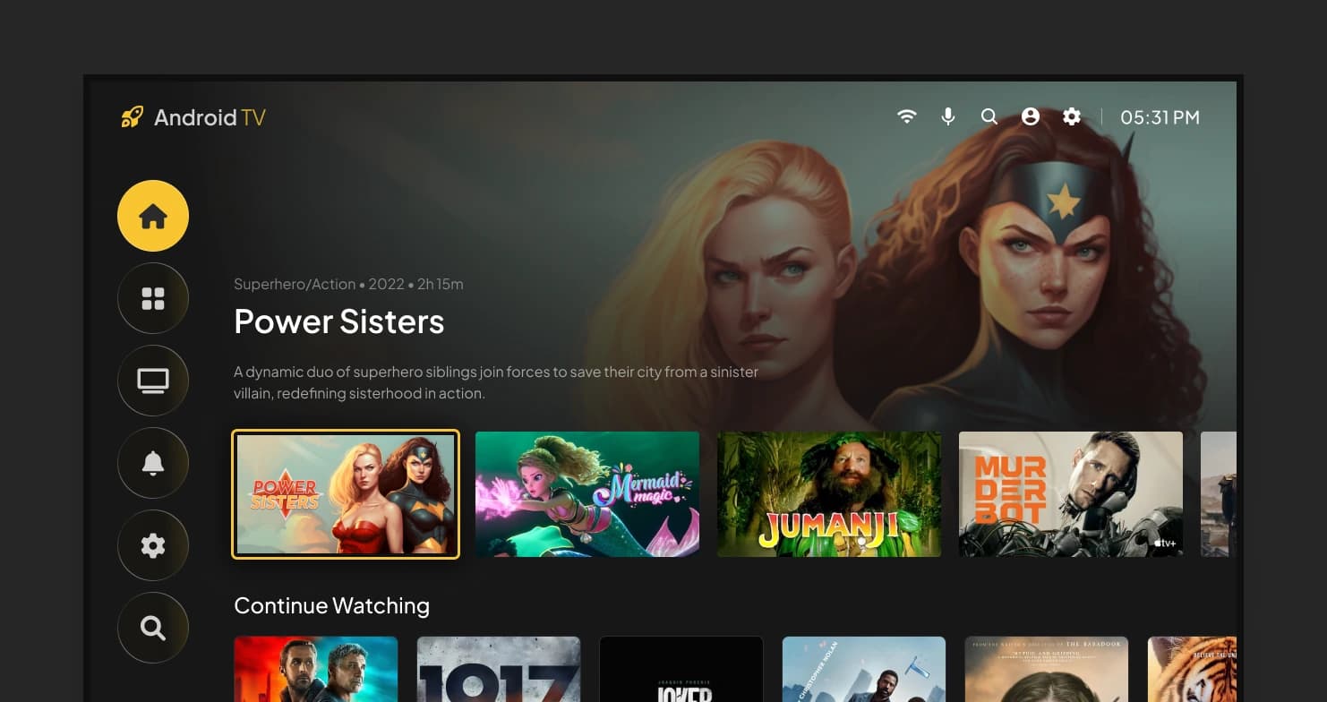 Android TV Streaming Interface