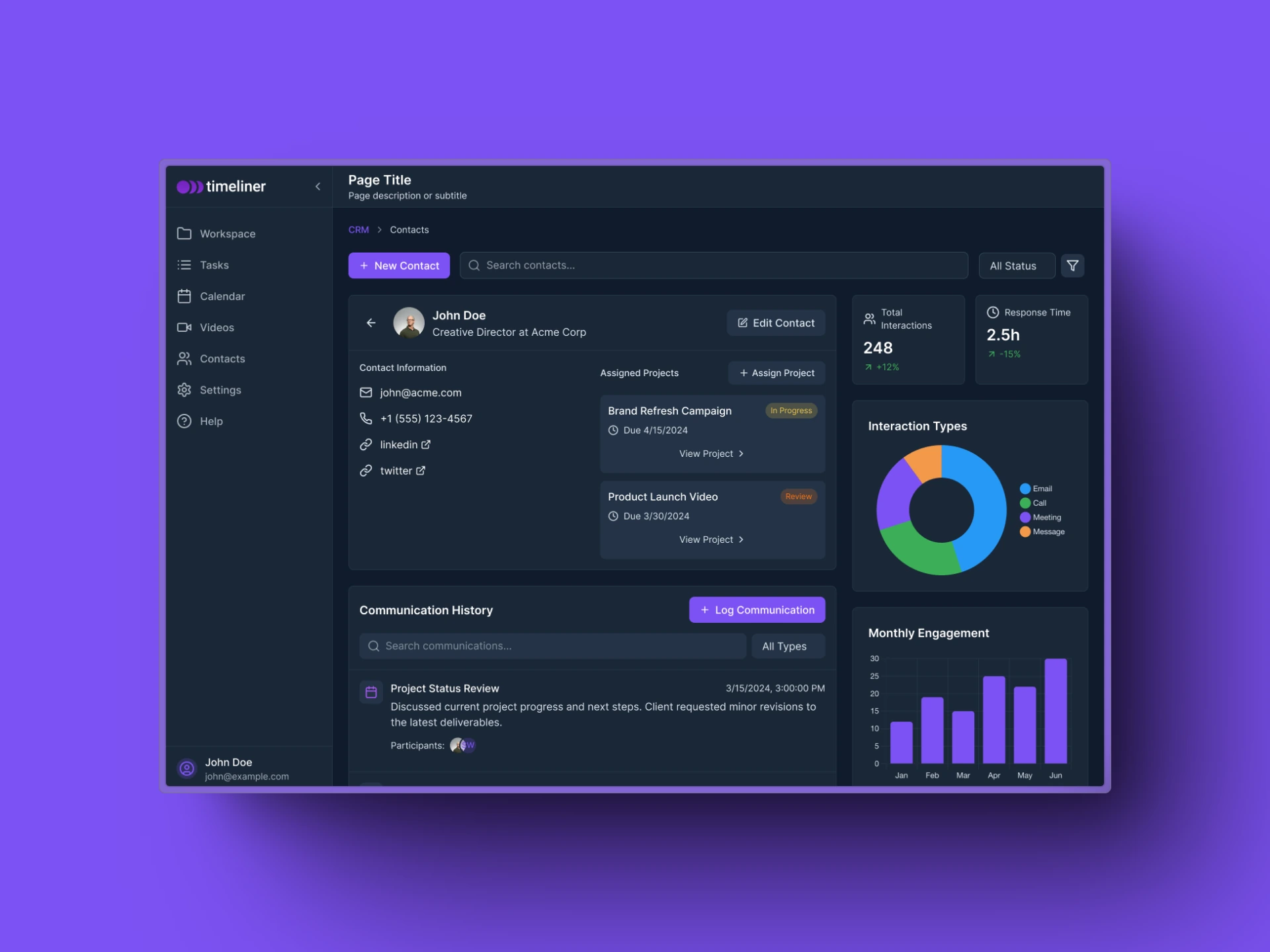 CRM Builder Dashboard