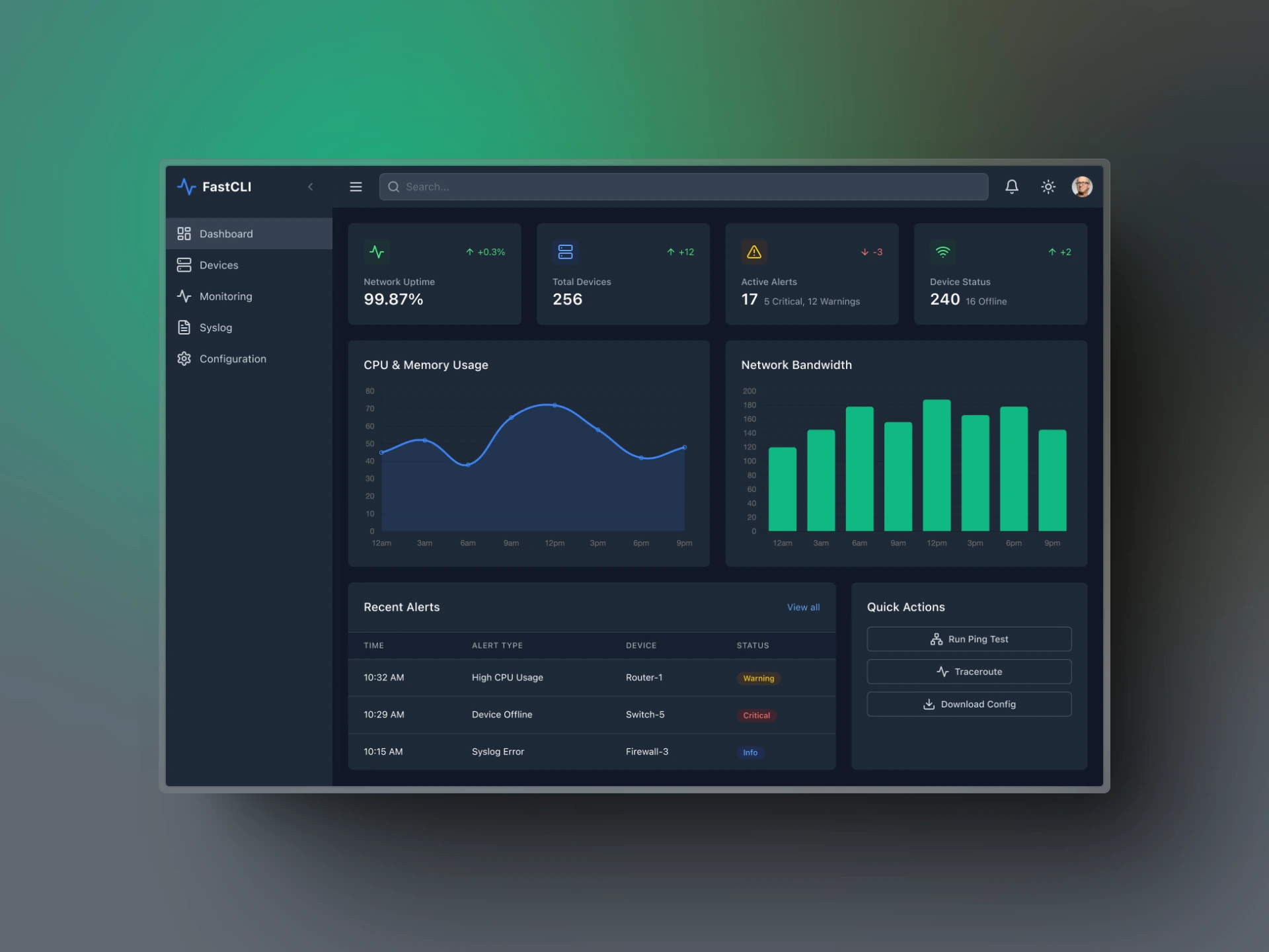 Network Monitoring Dashboard
