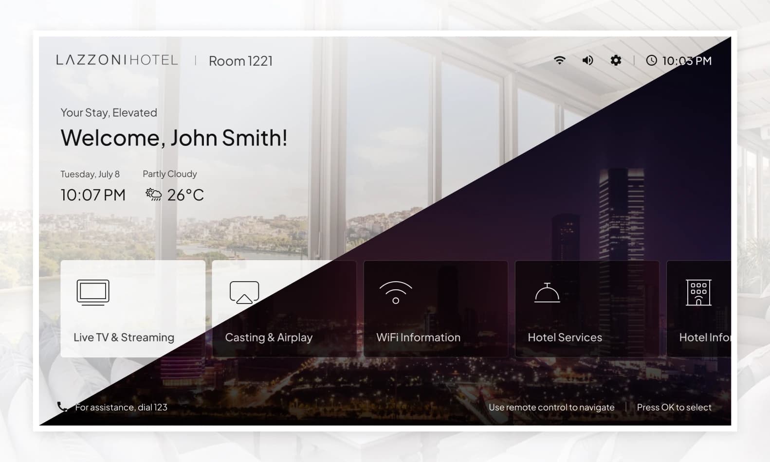Hotel TV Interface App
